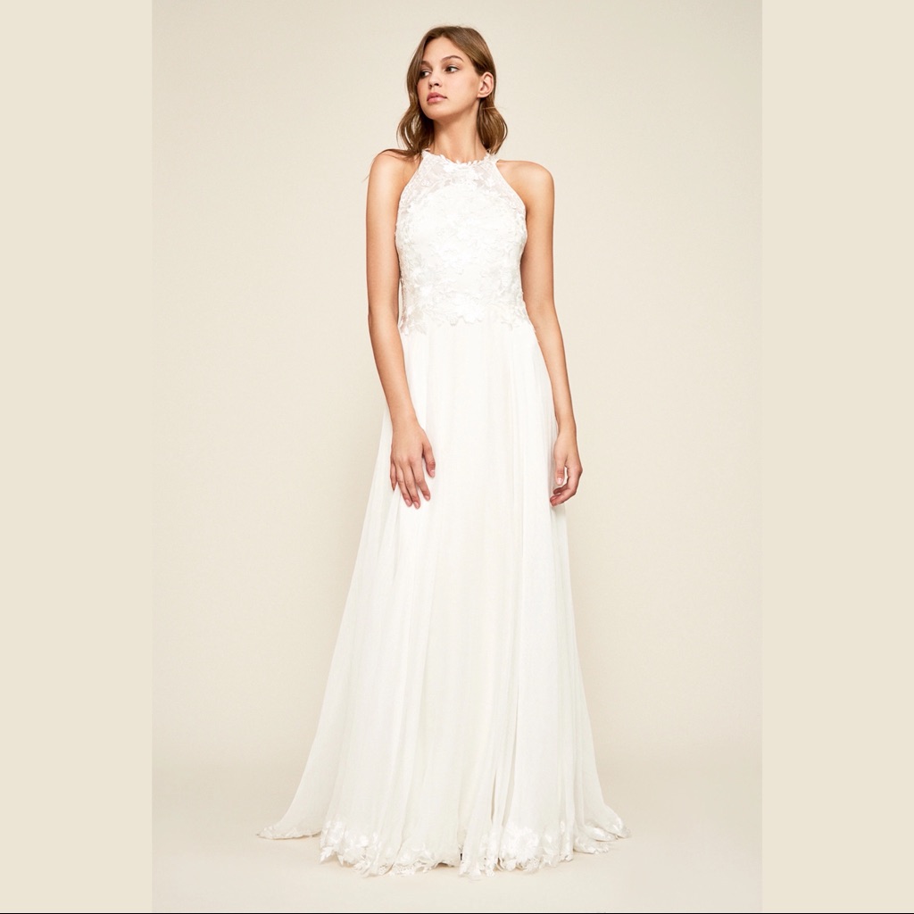 Tadashi Shoji - Tucson Halter Open-Back Gown